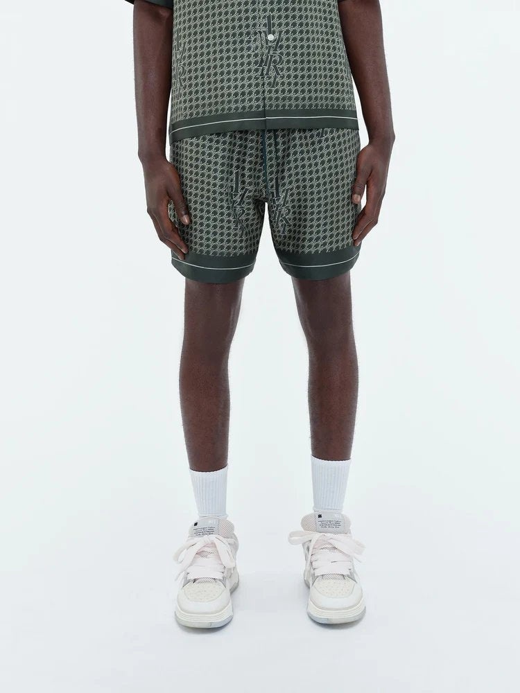 Staggard Houndstooth Silk Shorts - 2
