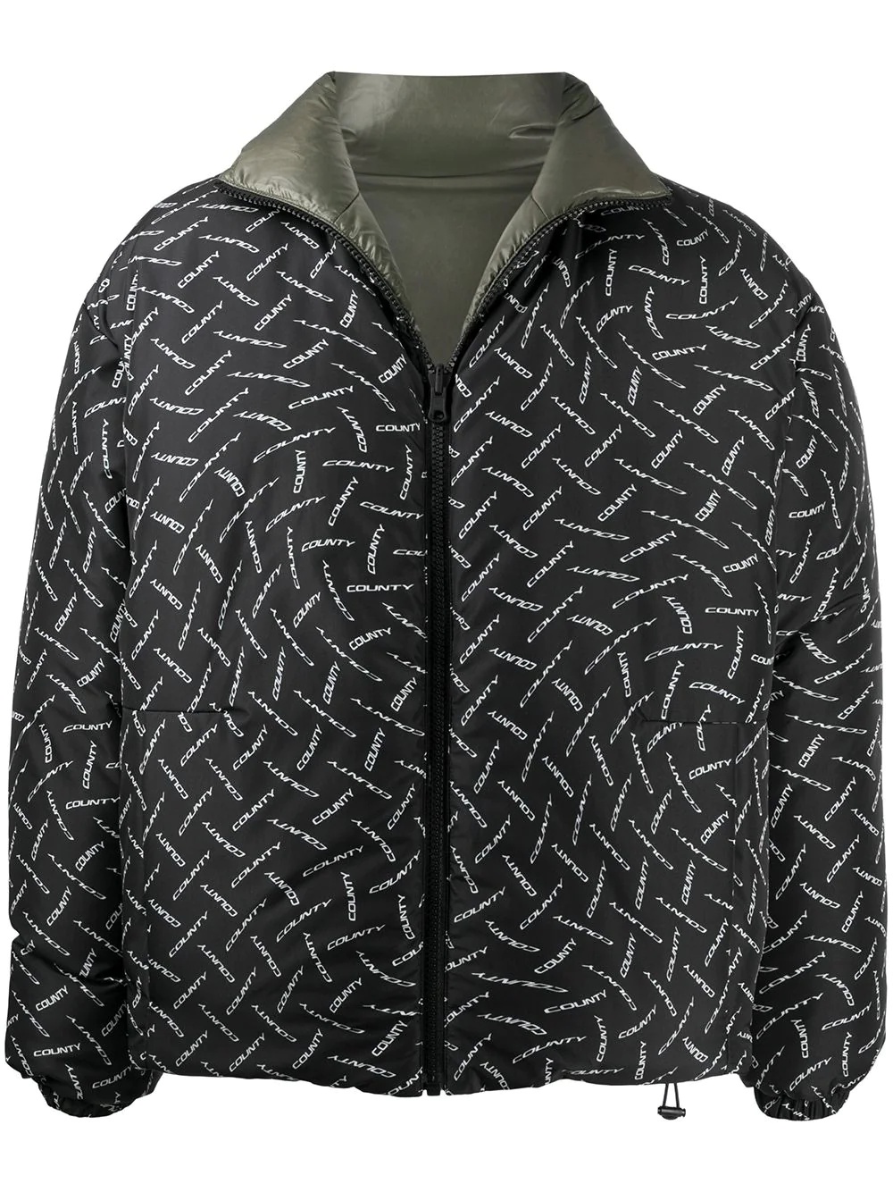 County logo print padded jacket - 1