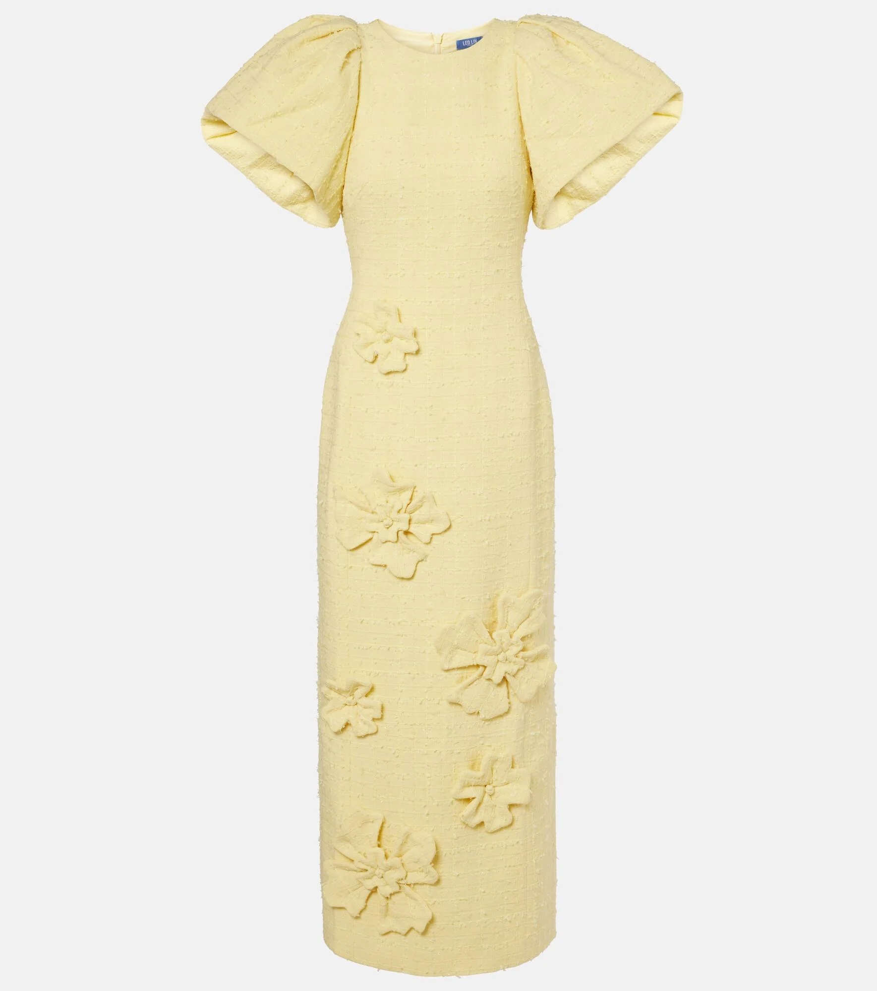 Lucinda floral-appliqué tweed maxi dress - 1