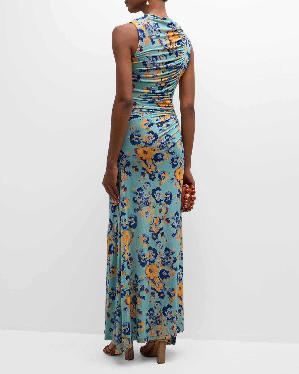 Irina Sleeveless Floral Linen Maxi Dress - 4