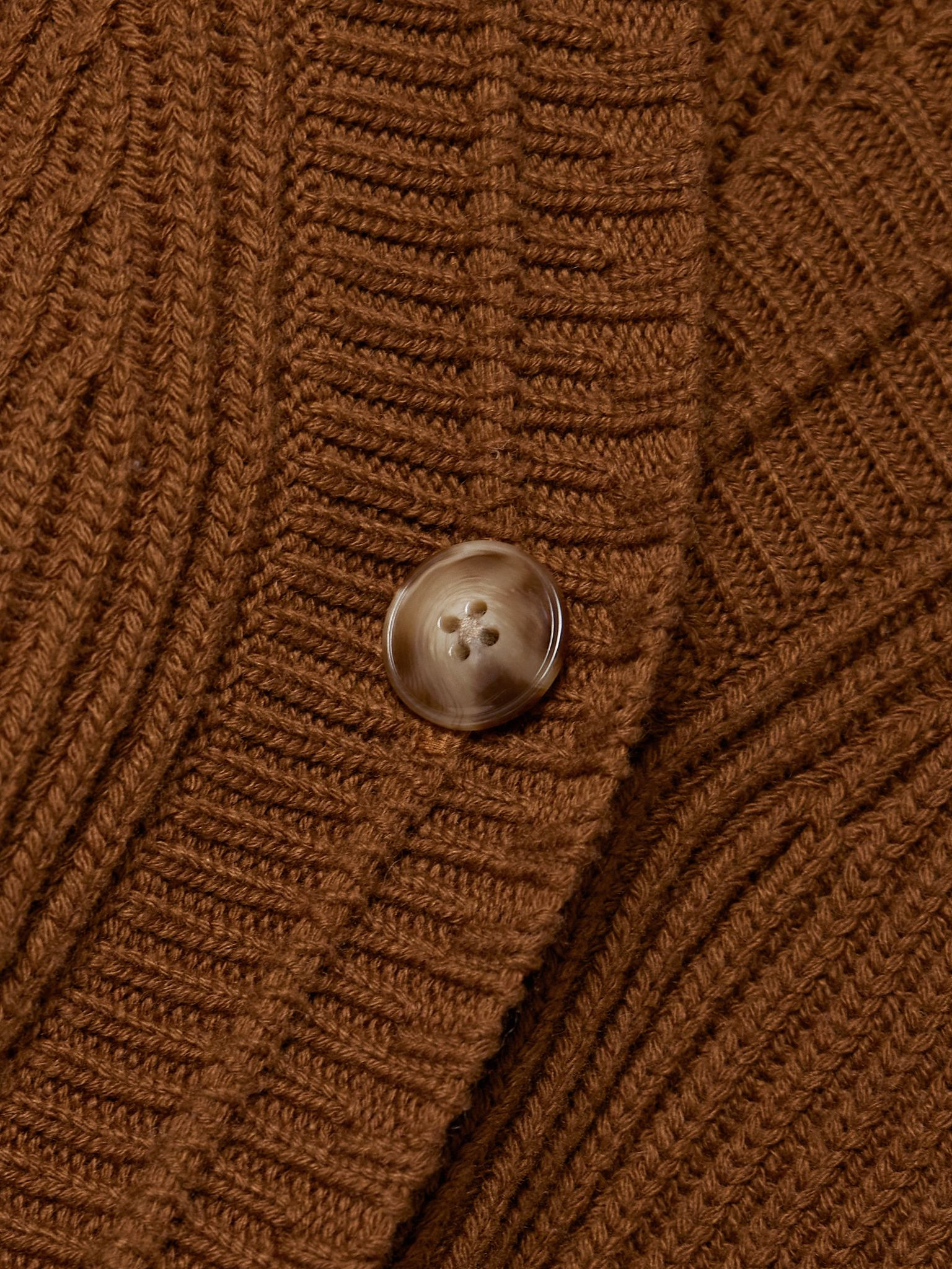 Ribbed cashmere cardigan Brown - 5