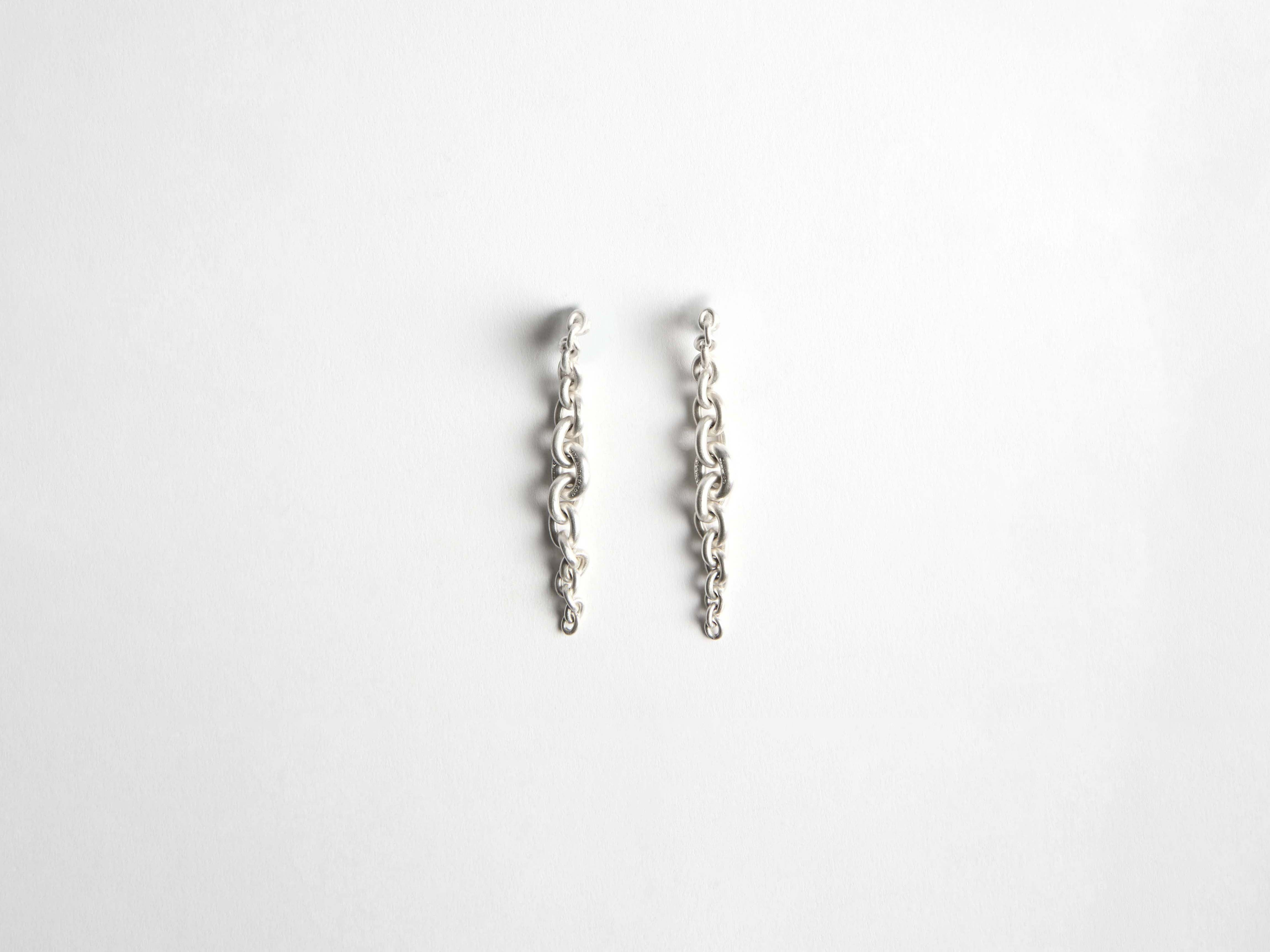 CHAIN-LINK EARRINGS IN 18KT WHITE GOLD - 2