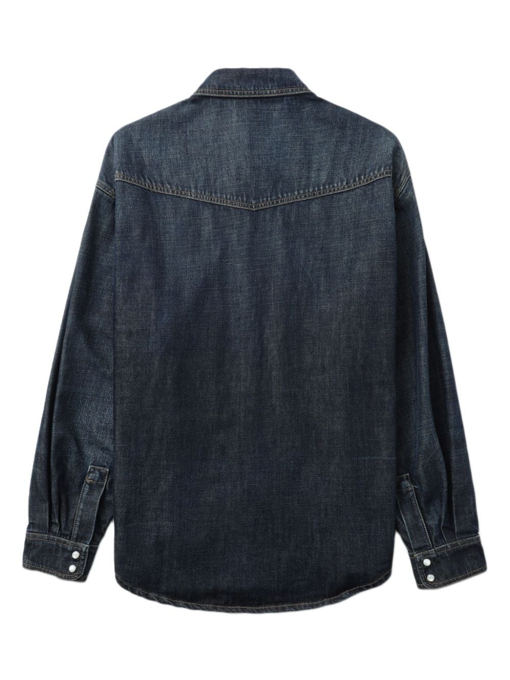 logo-embroidered denim shirt - 6