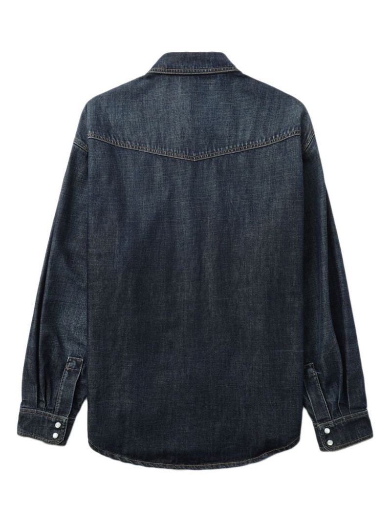 logo-embroidered denim shirt 6