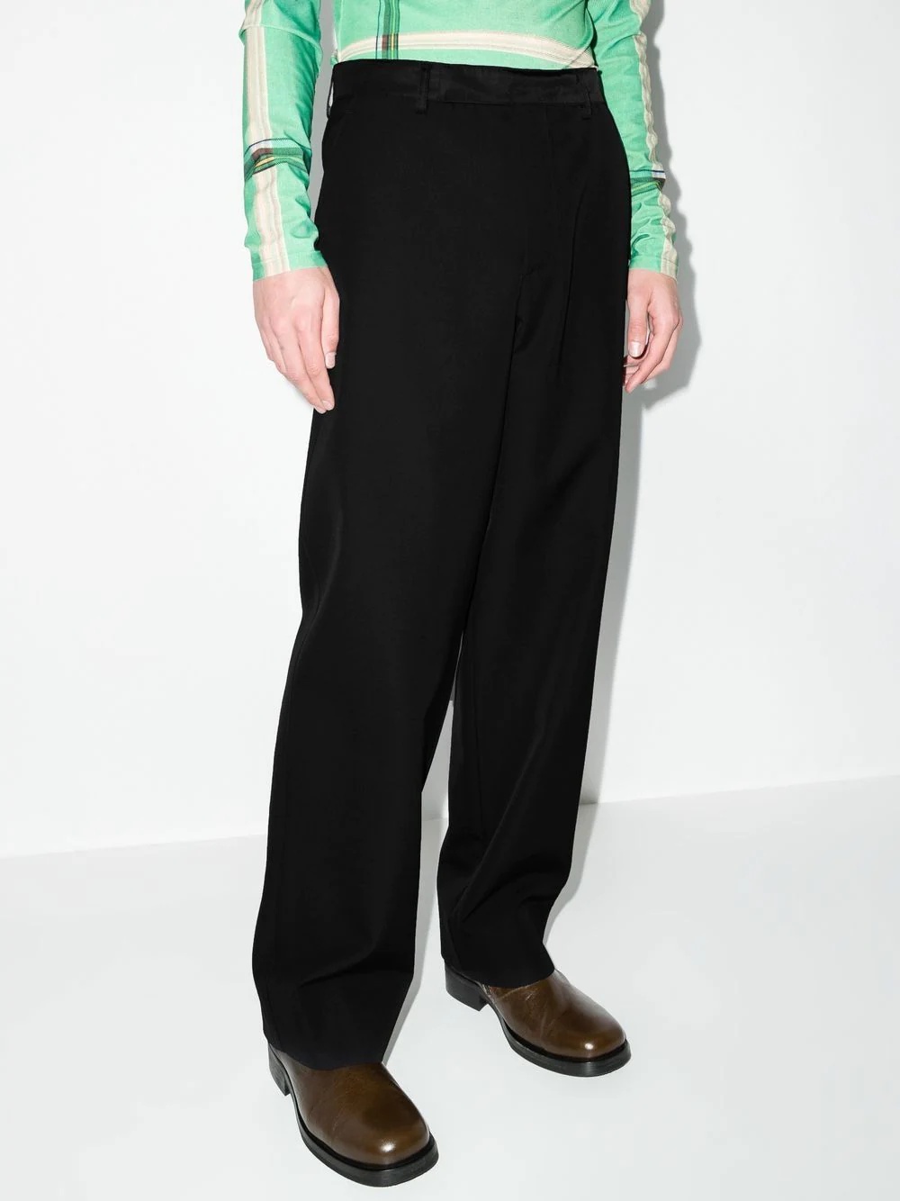 straight-leg wool trousers - 2