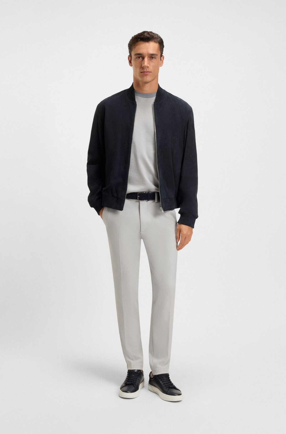 REGULAR-FIT BIKER JACKET IN METIS SUEDE - 3