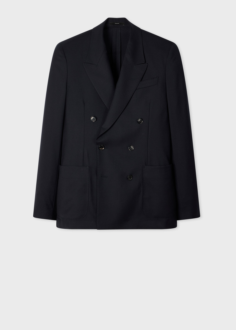 A Suit To Travel In - Navy Double-Breasted Wool Blazer 1