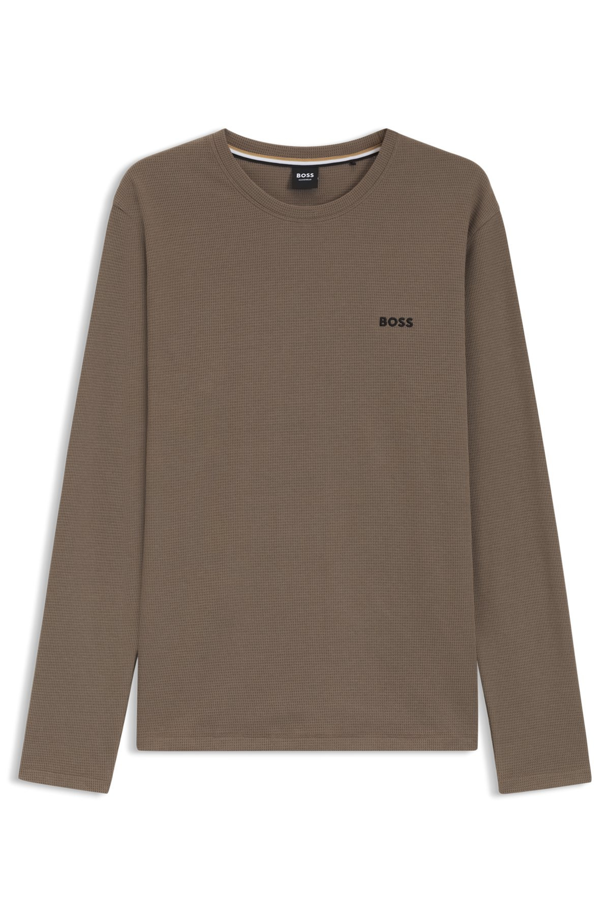 WAFFLE-STRUCTURED PAJAMA T-SHIRT IN COTTON - 1