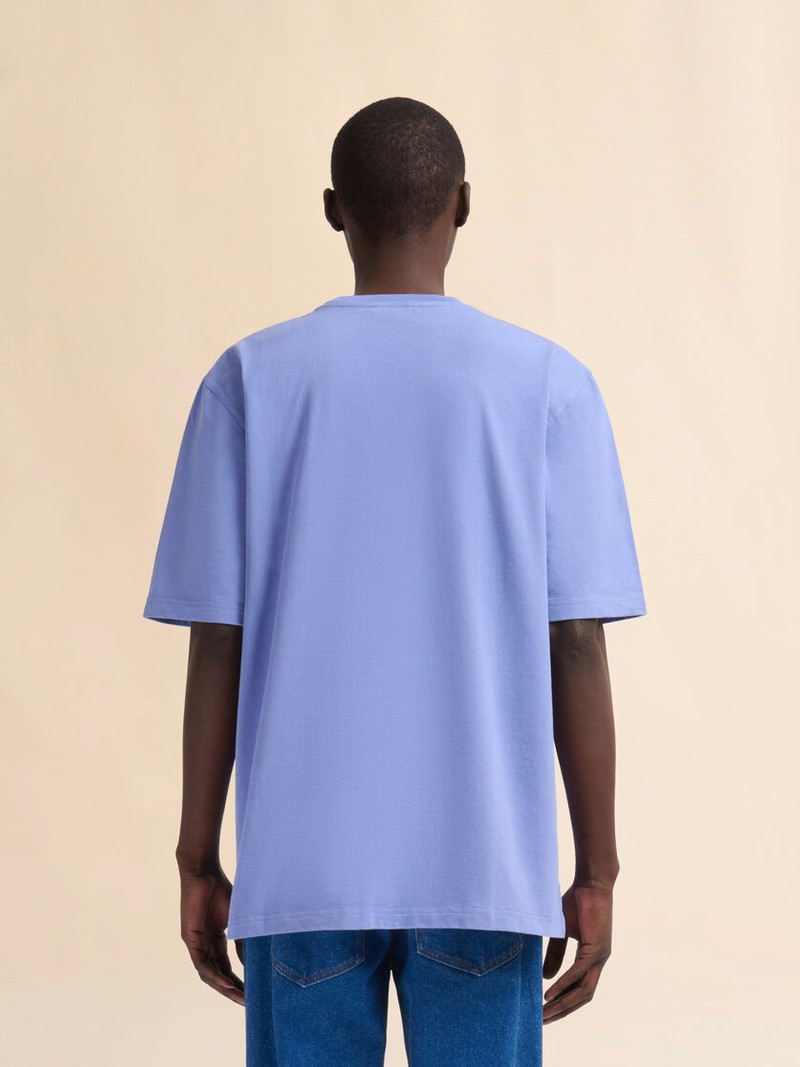 INDIGO ORGANIC COTTON OVERSIZED T-SHIRT WITH MARNI PATCHES 3