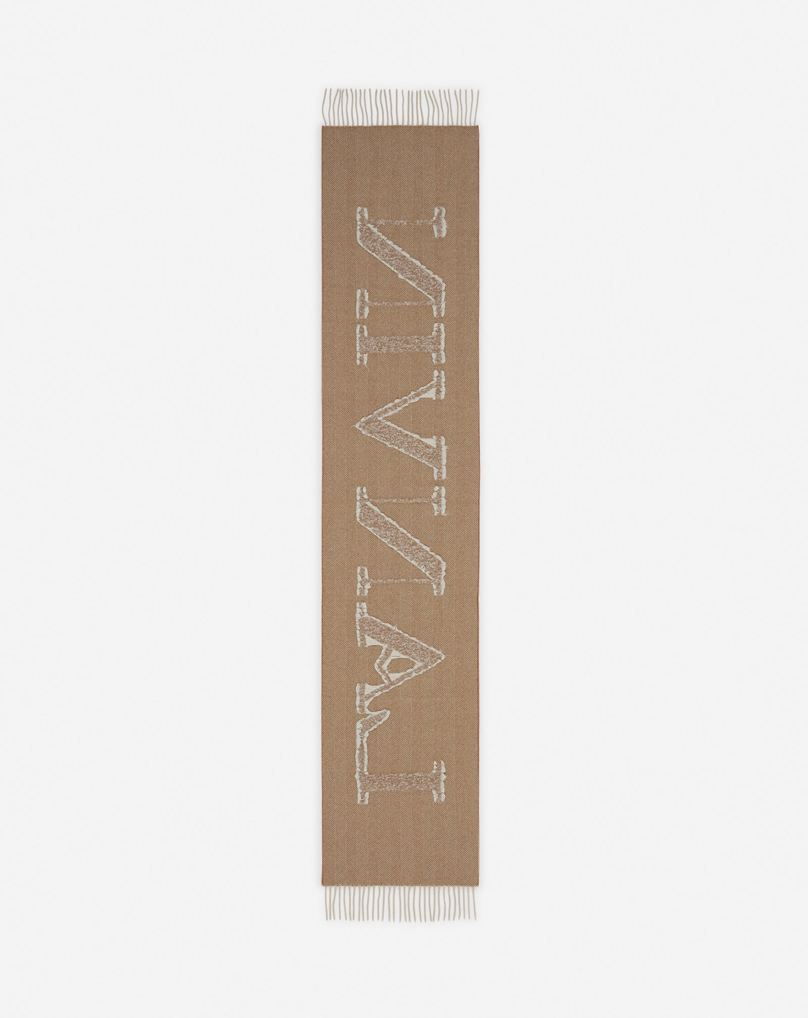 LANVIN SIGNATURE FRINGED WOOL SCARF - 4