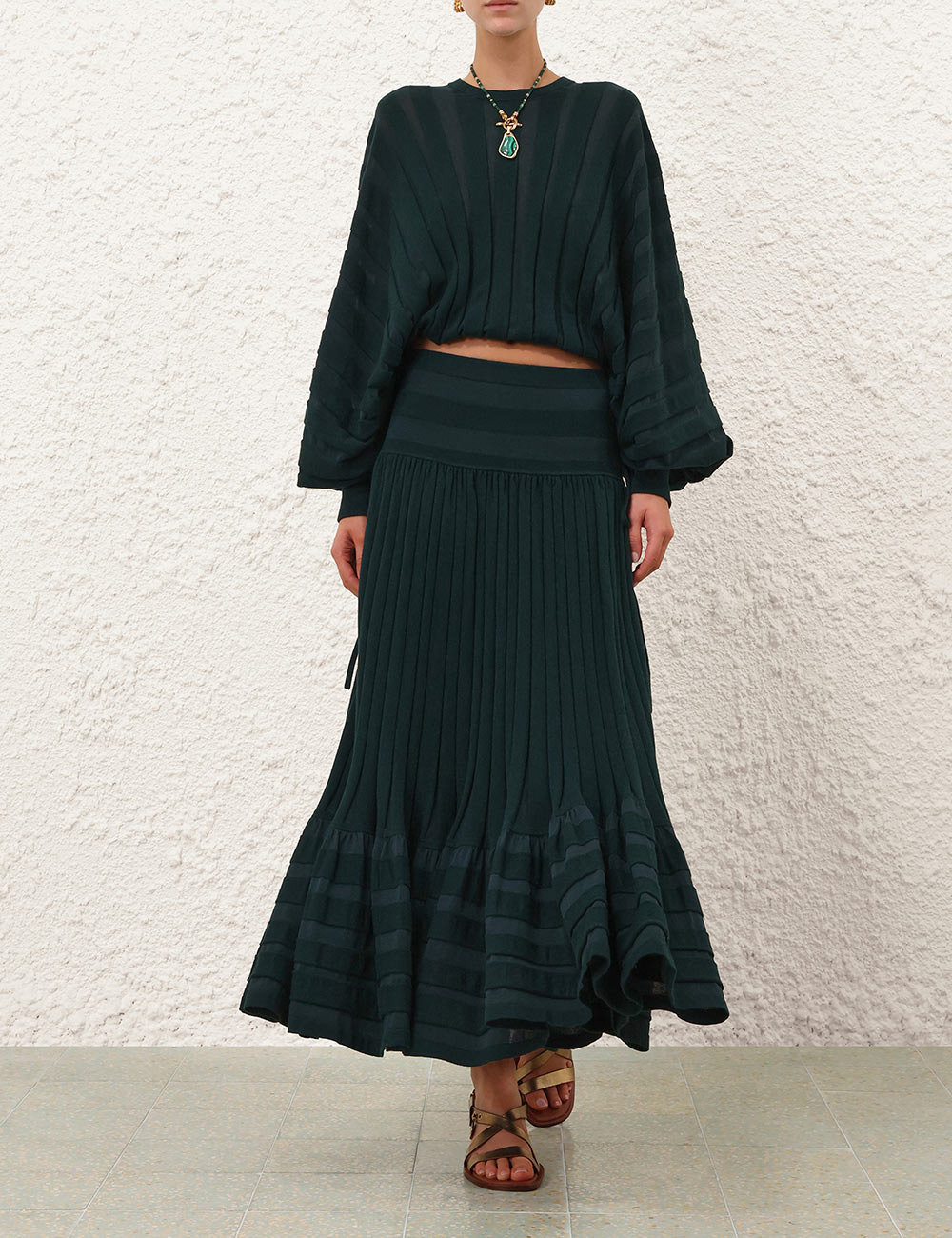 REBELLION GATHERED MIDI SKIRT - 2