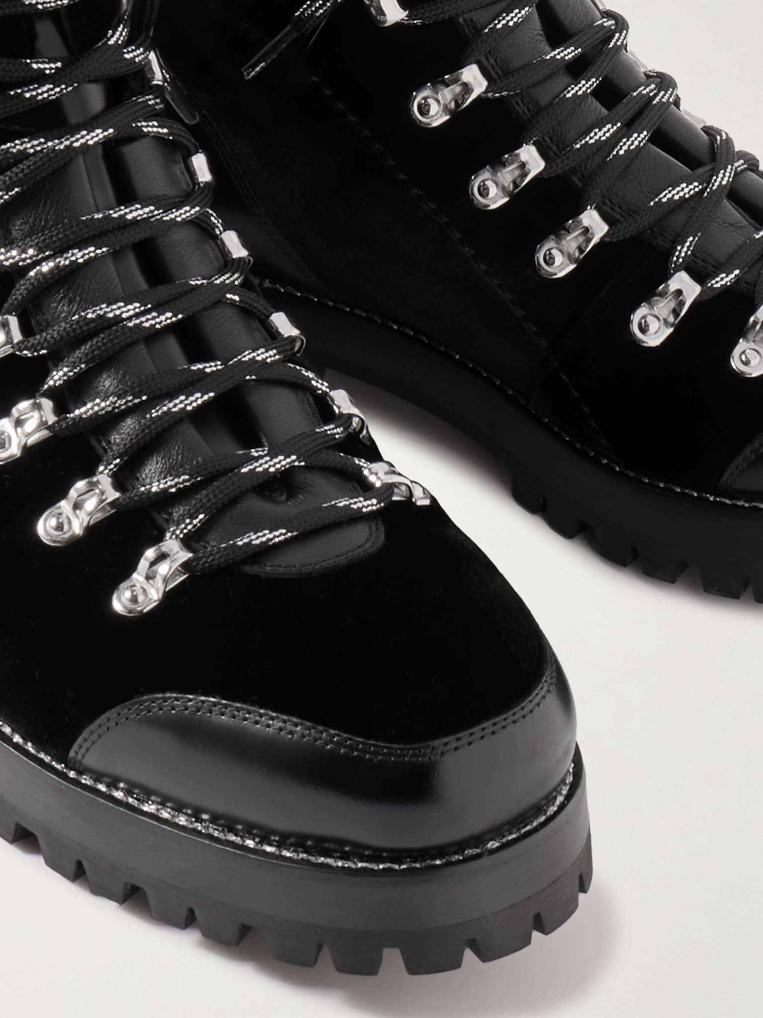 Janka Leather-Trimmed Velvet Hiking Boots - 6