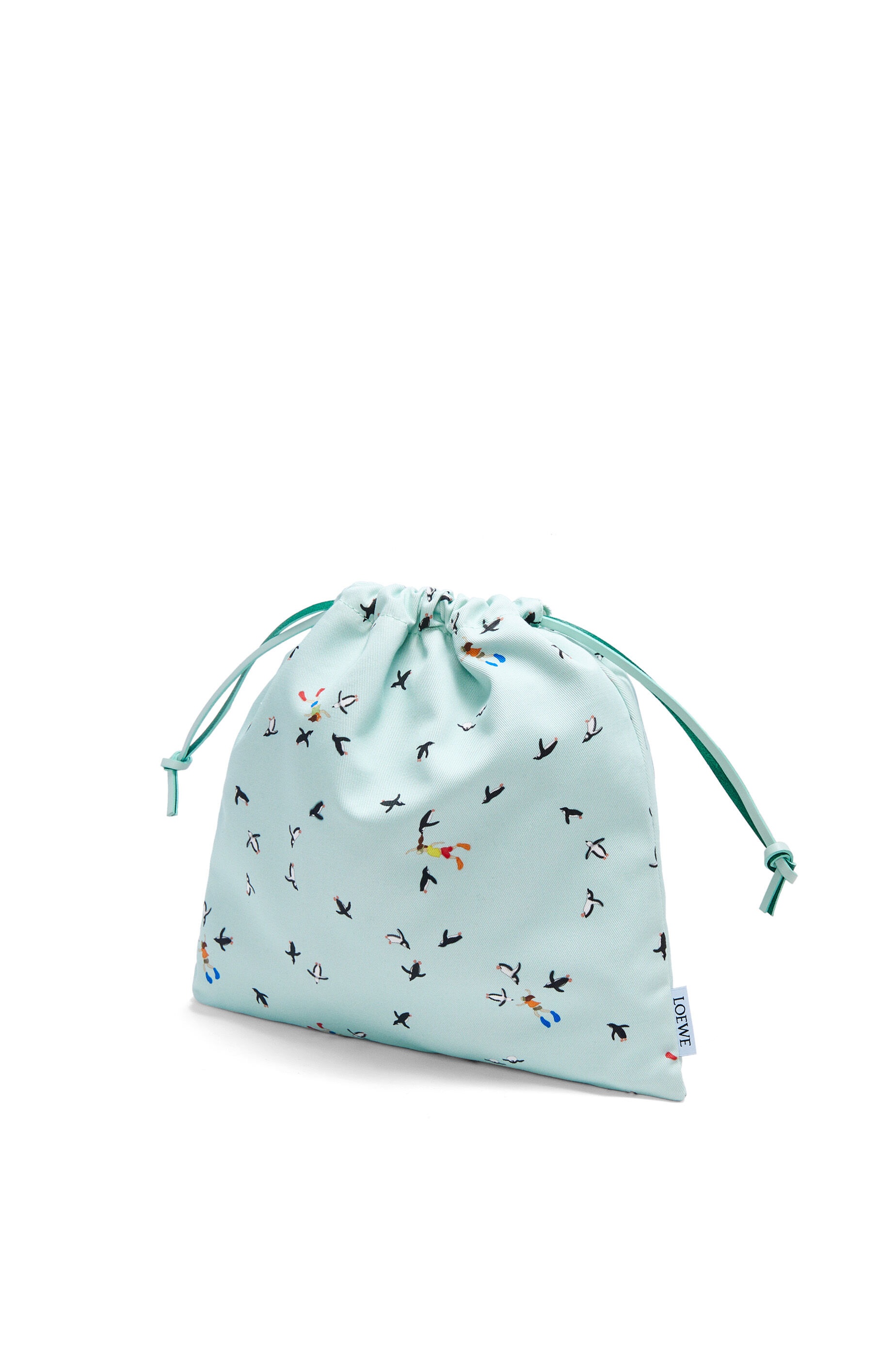 Penguin small drawstring pouch in canvas - 2