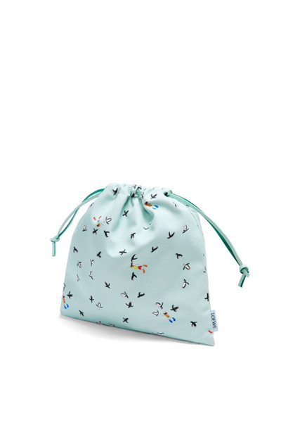 Loewe Penguin small drawstring pouch in canvas outlook