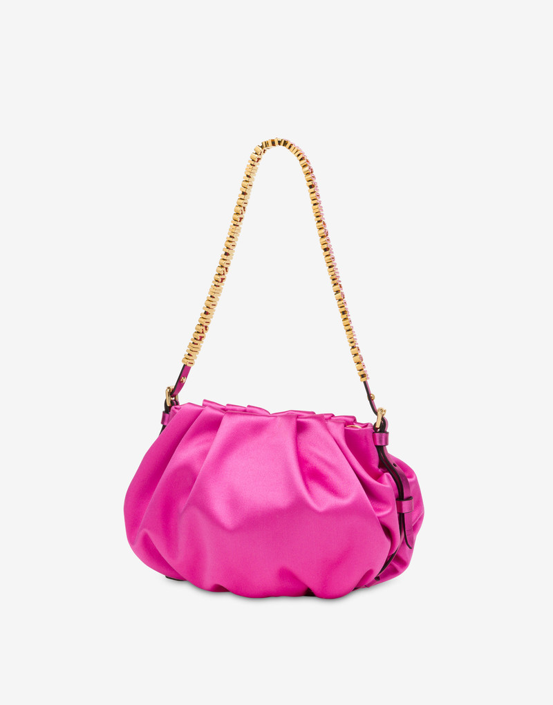 MINI LETTERING SATIN HOBO BAG 2