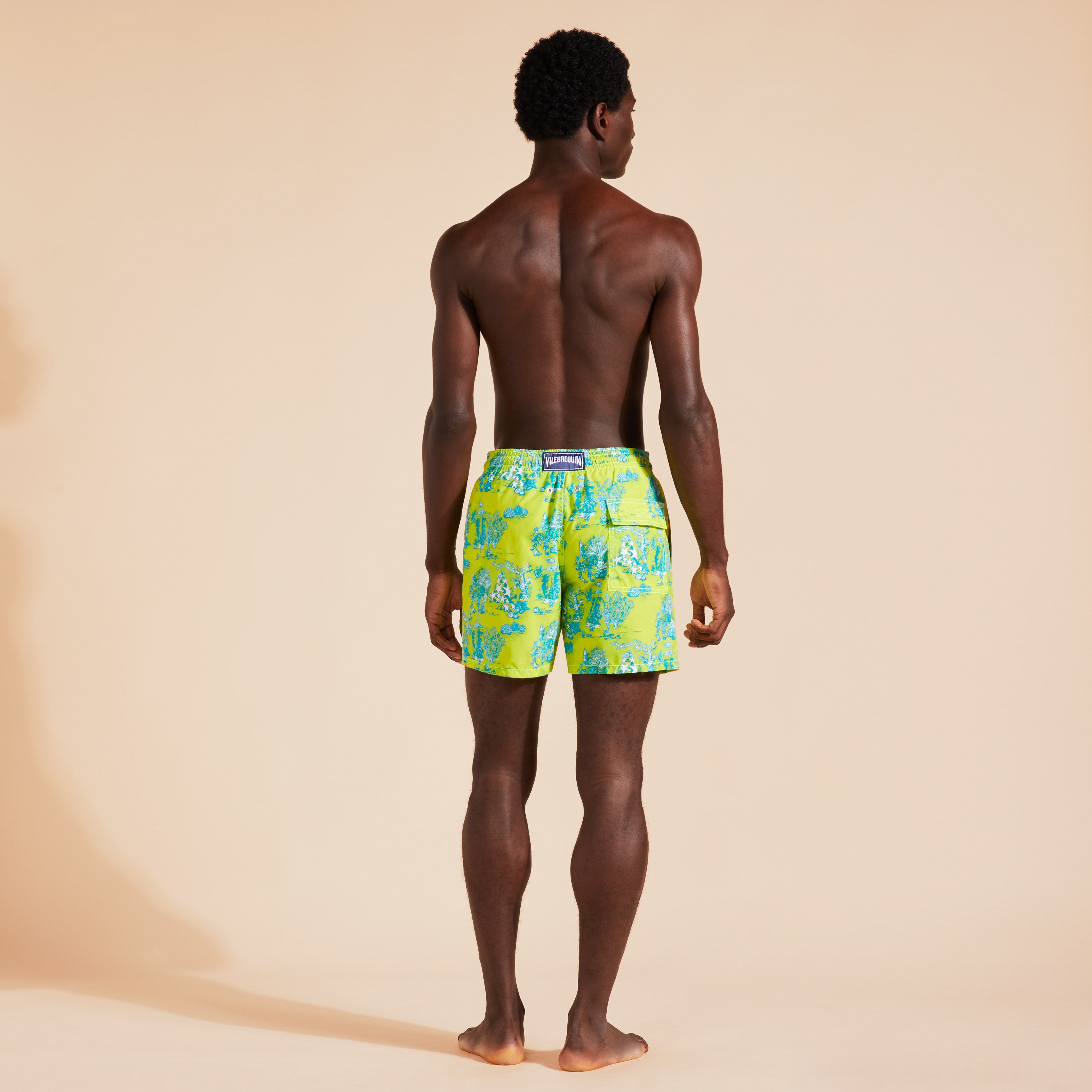 Men Swim Trunks Deep Sea Toile de Jouy - 4