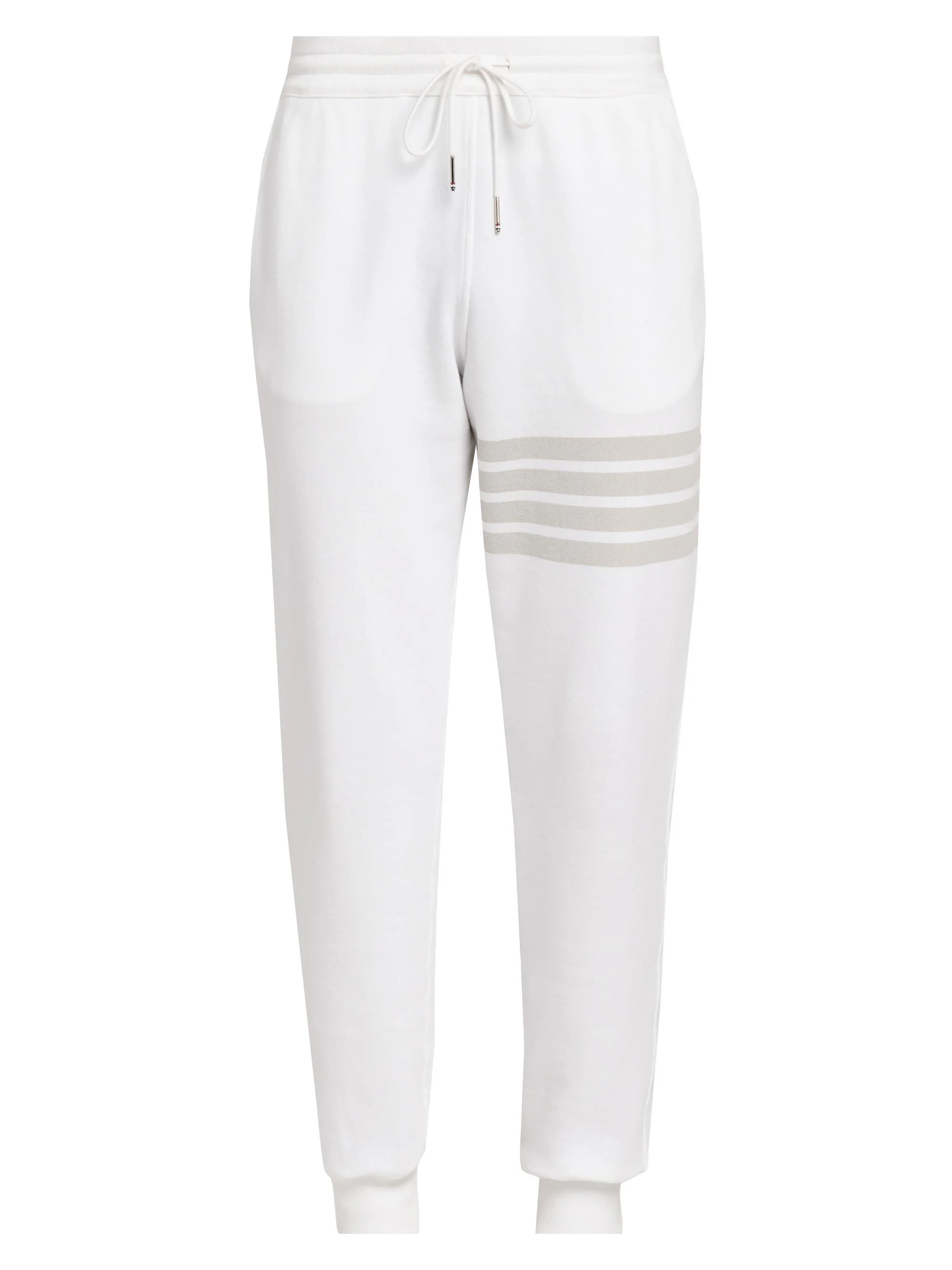 Men's 4 Bar Loopback Overdyed Sweatpants - White - 1