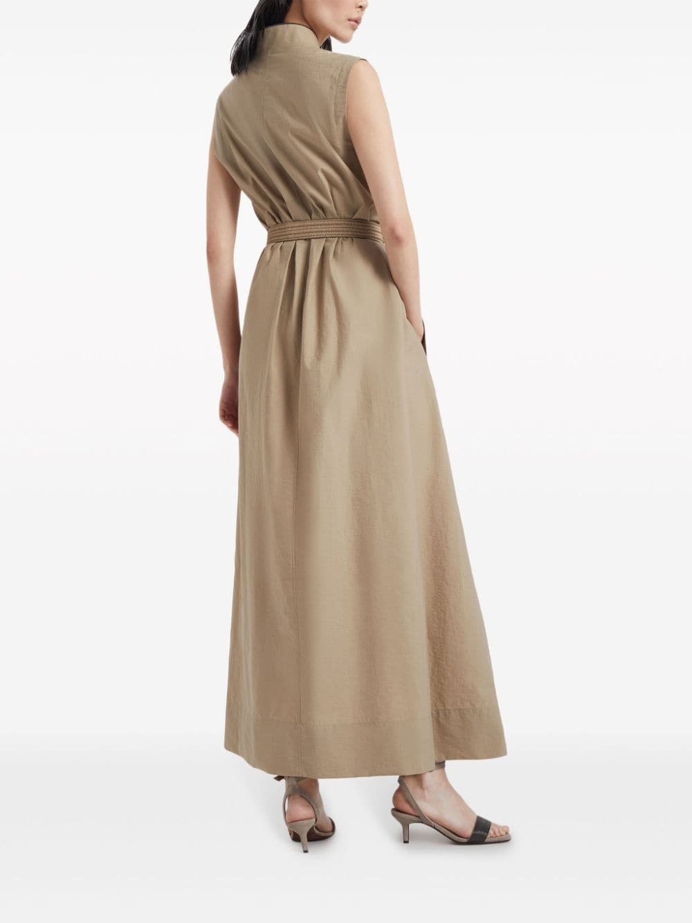 belted sleeveless maxi dress - 4