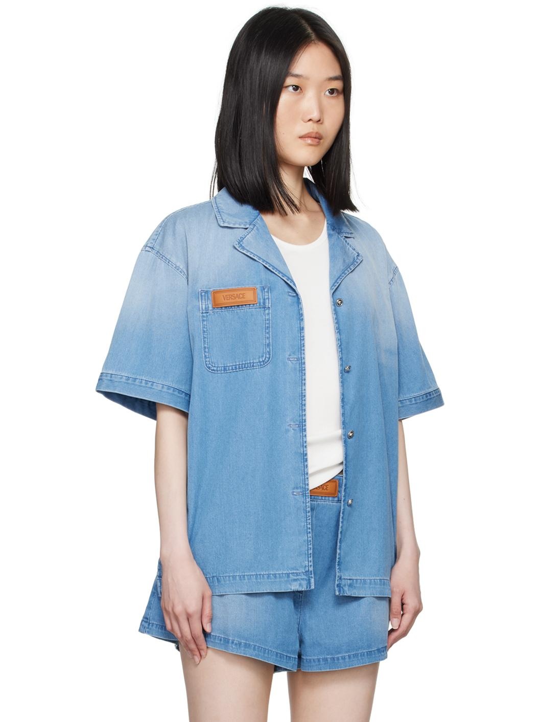 Blue Patch Denim Shirt - 2