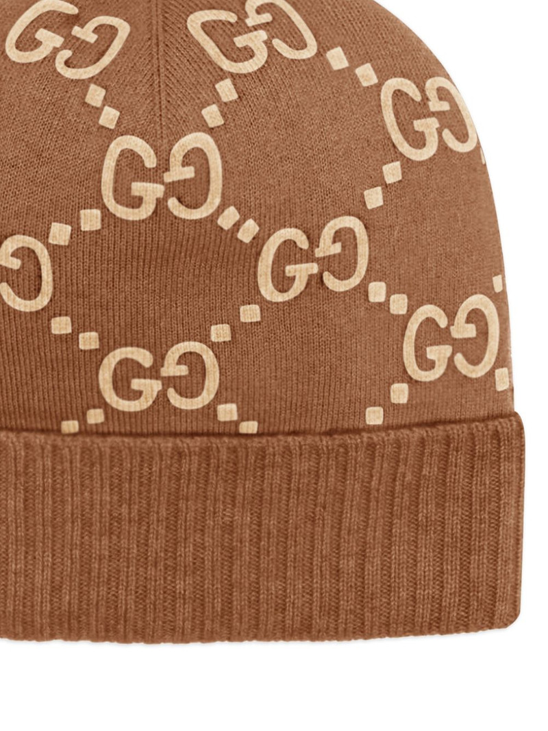 GUCCI GG logo-pattern beanie hat outlook