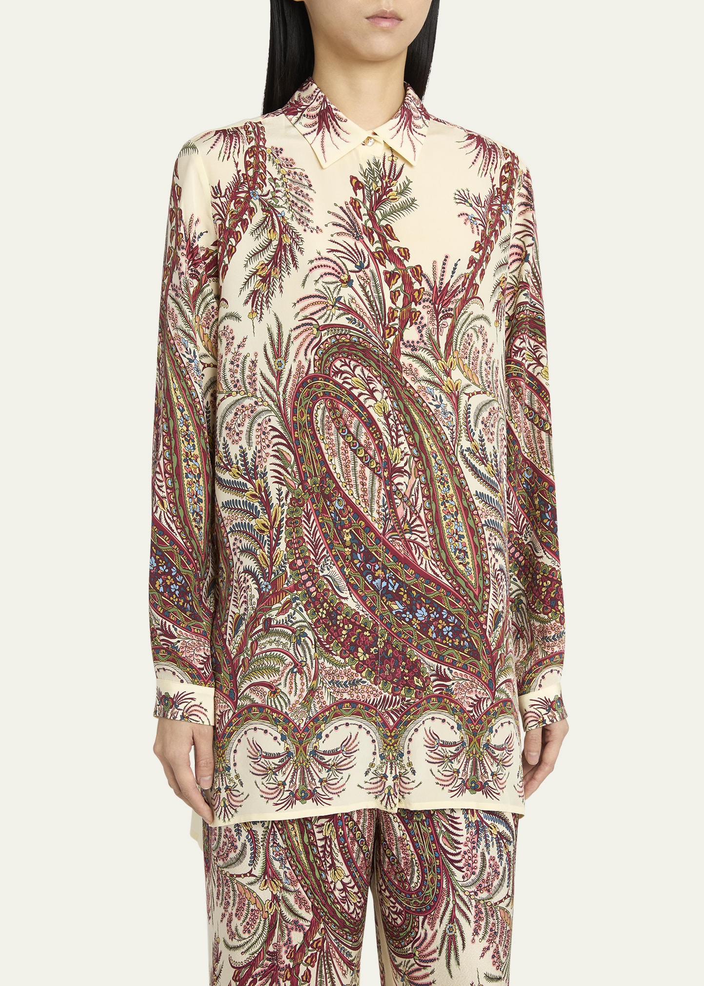 Long-Sleeve Paisley-Print Shirt - 4