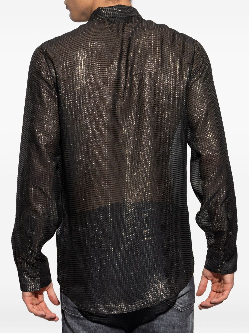 sparkling tie-neck shirt - 4