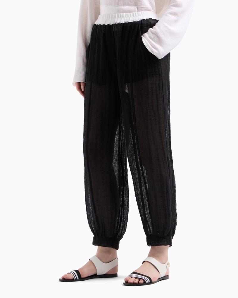 GIORGIO ARMANI LINEN BLEND MESH TROUSERS outlook