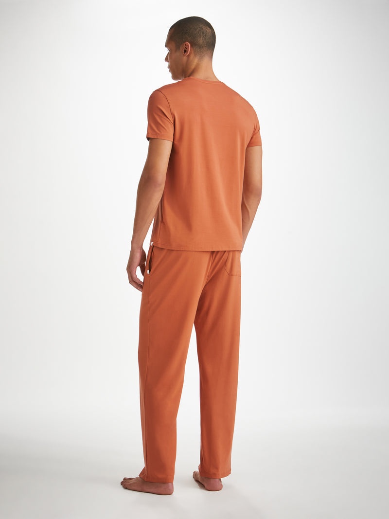 Men's Lounge Trousers Basel Micro Modal Stretch Terracotta - 4