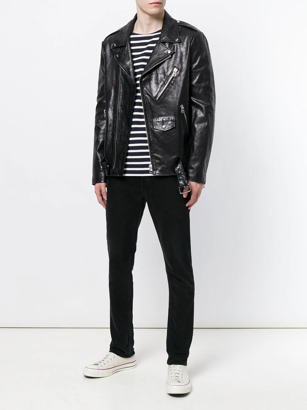 zipped biker jacket - 2