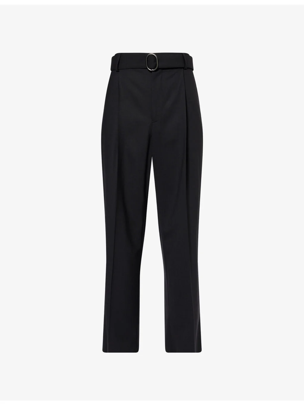 Belted Wide-Leg Wool Blend Trousers - 1