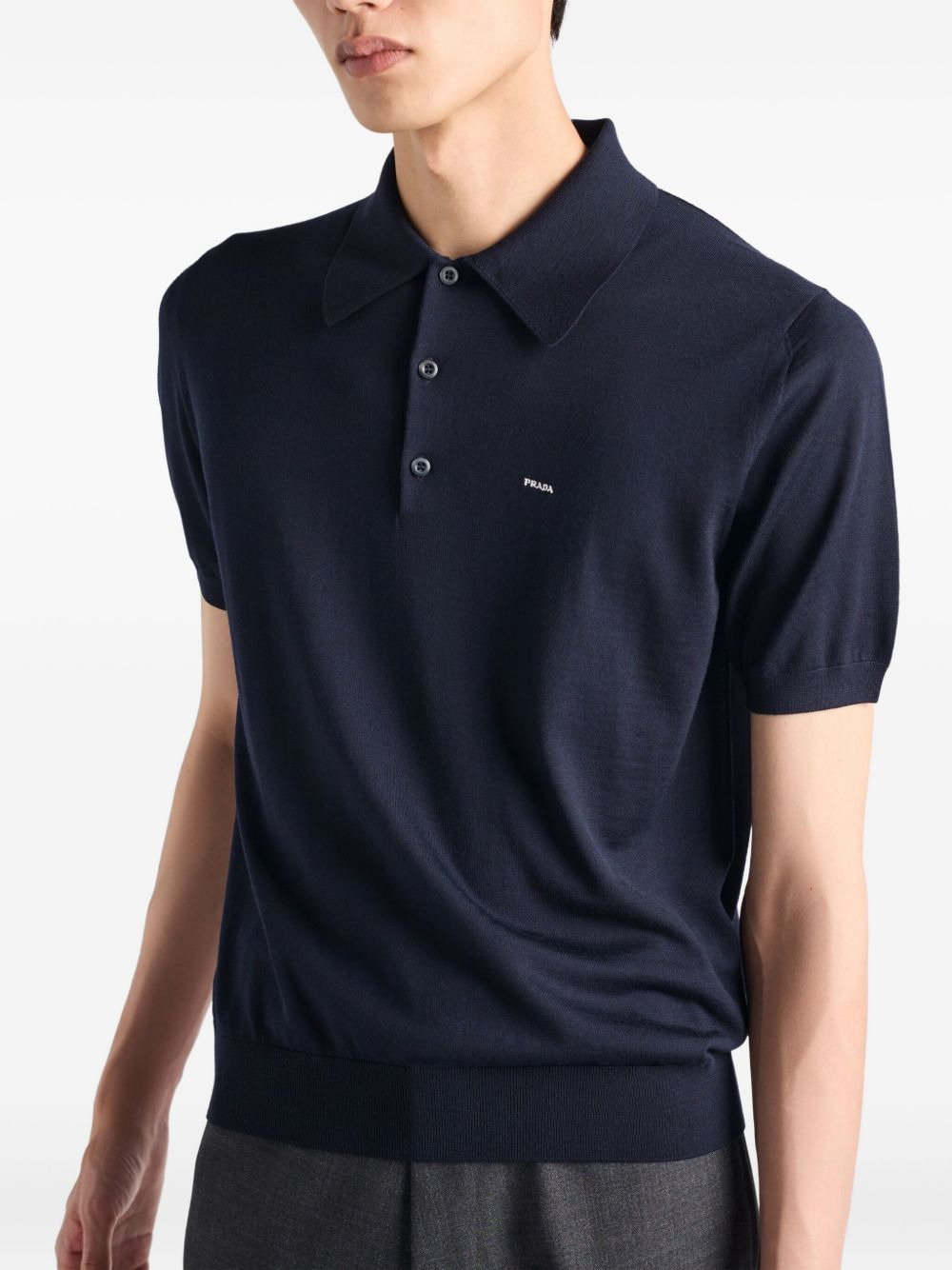 embroidered wool polo shirt - 4