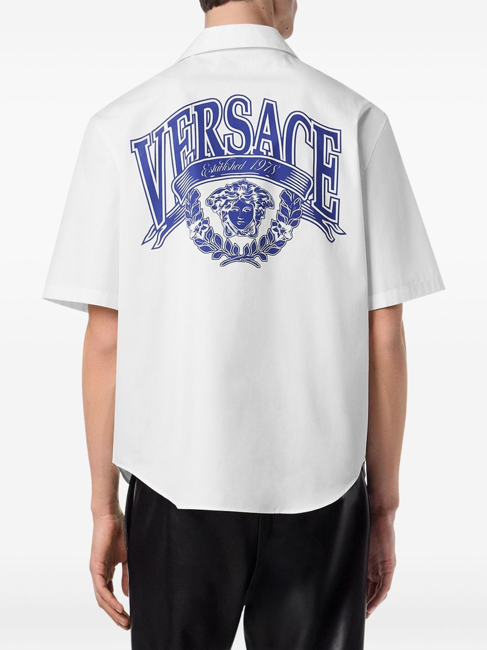 logo-embellished cotton shirt - 3