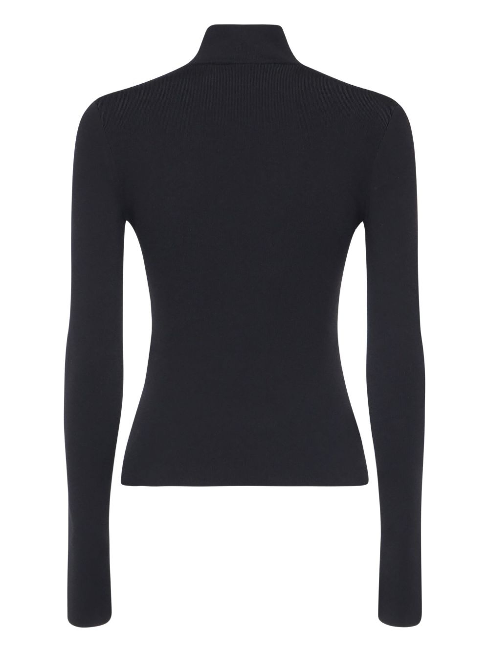 logo-detail ribbed turtleneck top - 2