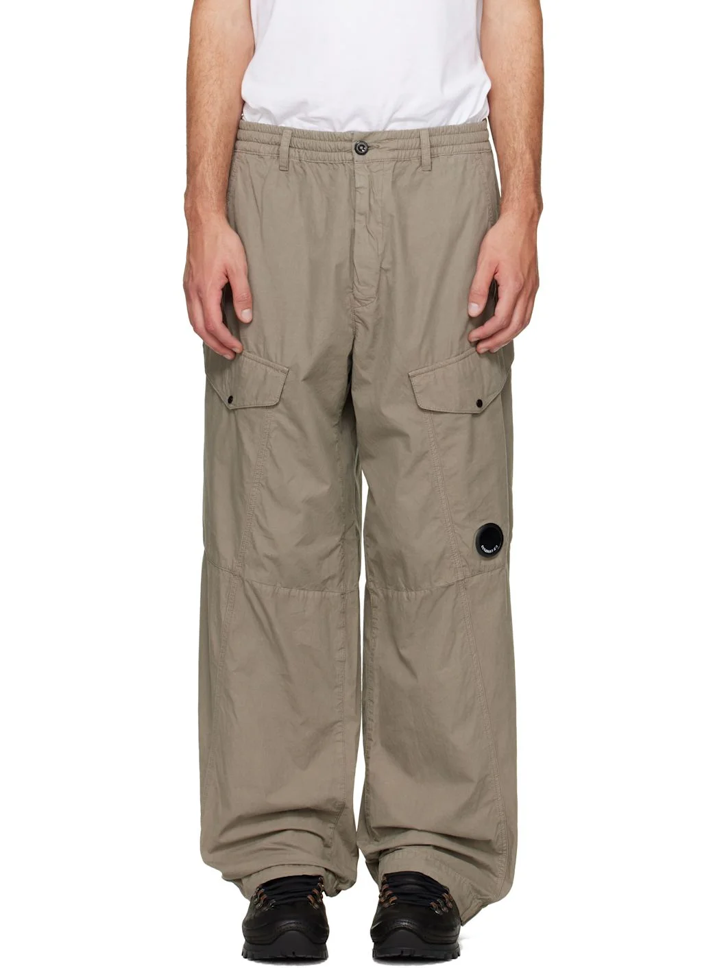 Taupe Micro-Reps Boxy Lens Cargo Pants - 1