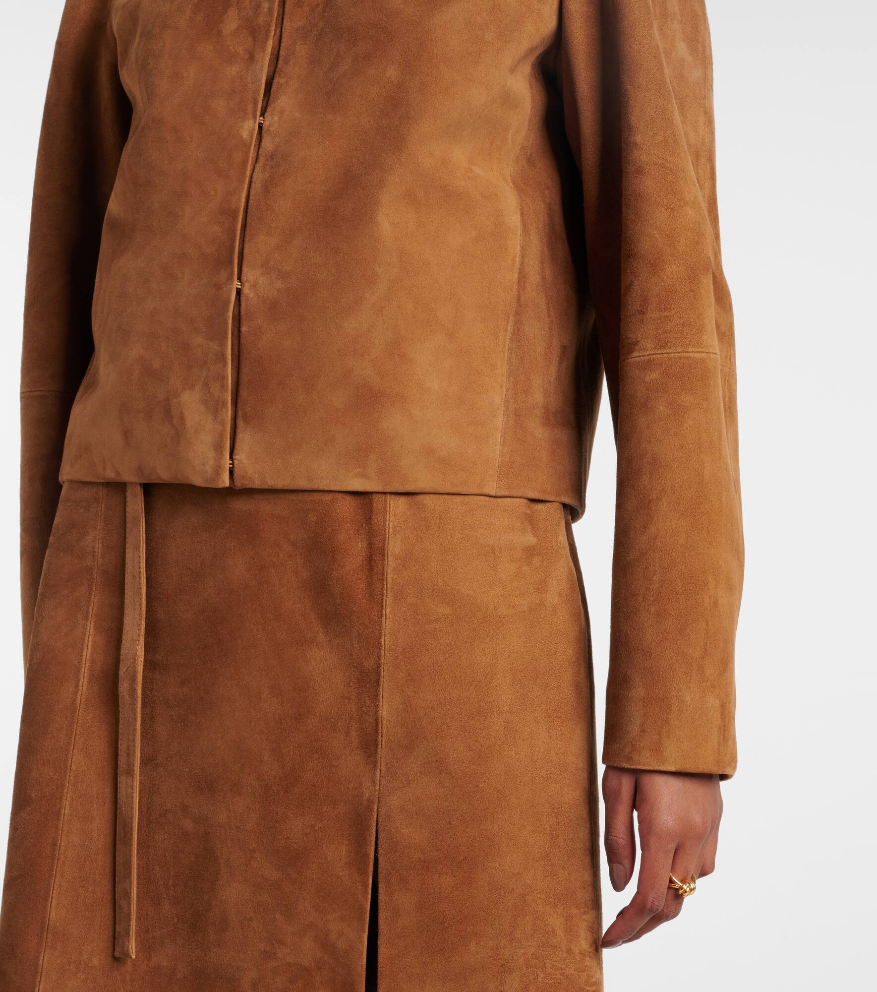 Cropped suede jacket - 5