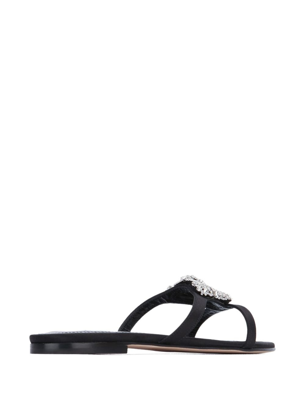Trinamu crystal-embellished satin flat sandals - 3