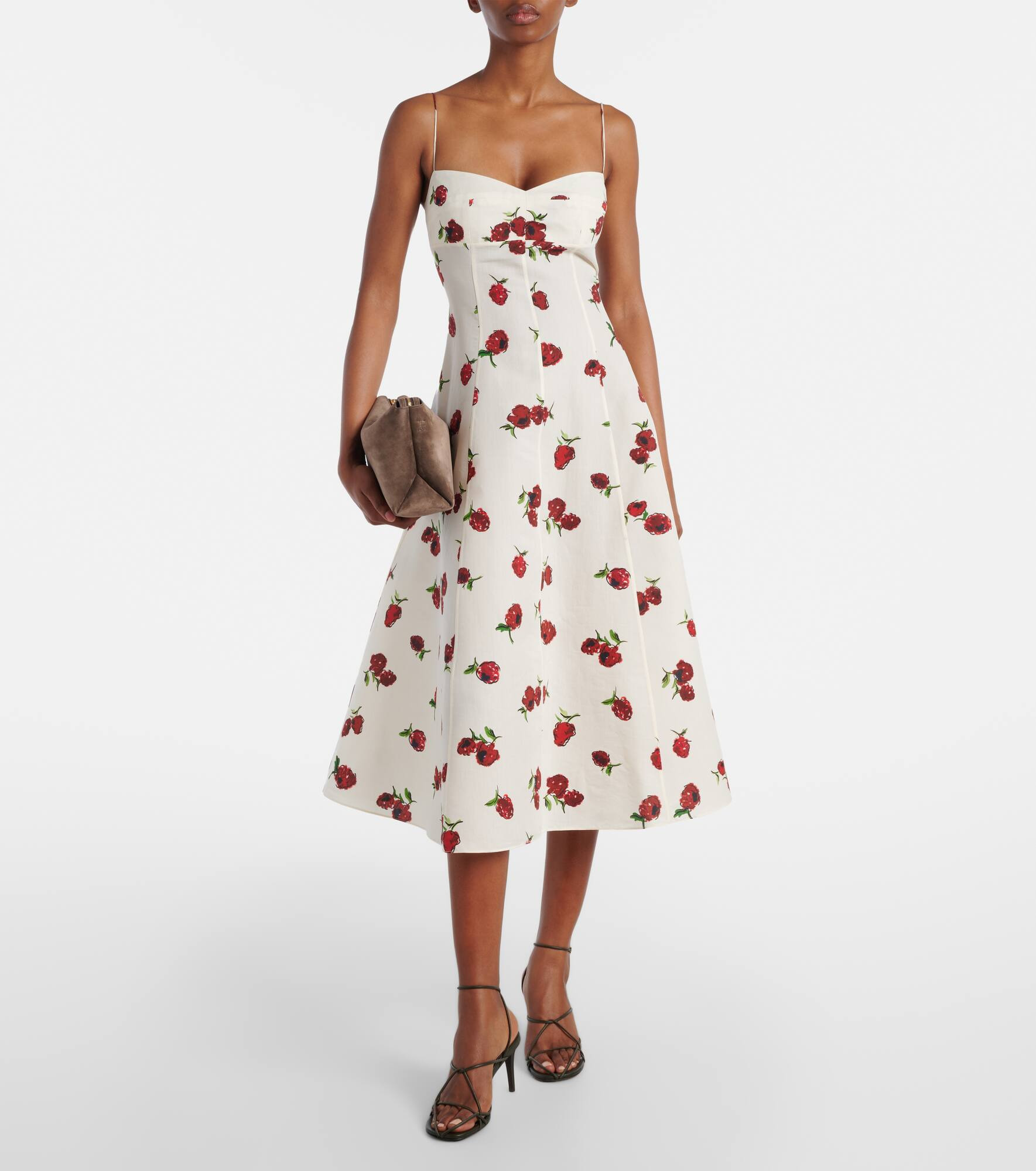 Isabella printed silk and cotton midi dress - 2