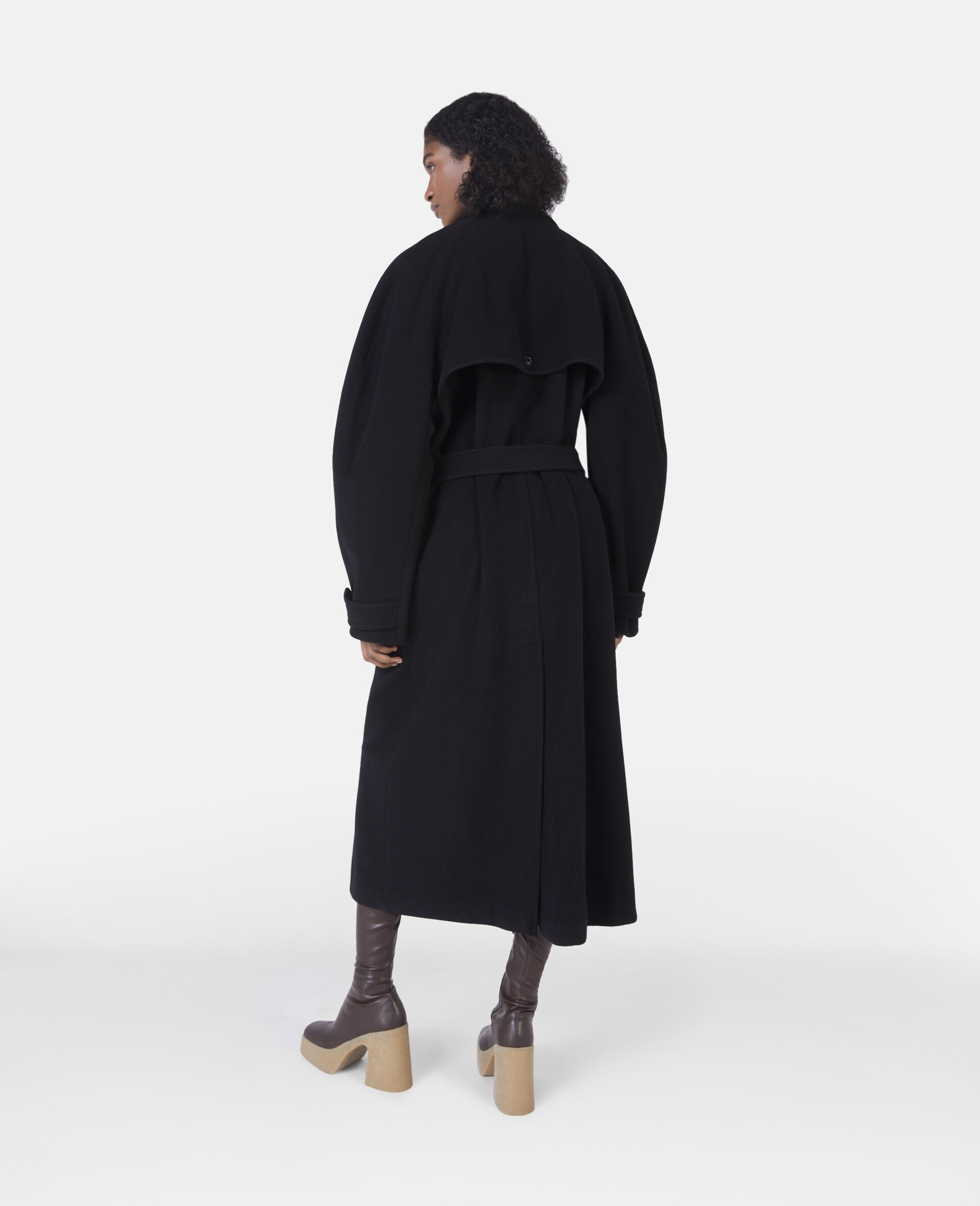 Banana Sleeve Belted Long Coat - 3
