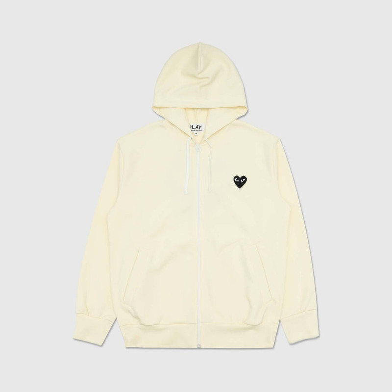 BLACK HEART BACK LOGO ZIP-UP HOODIE - 1