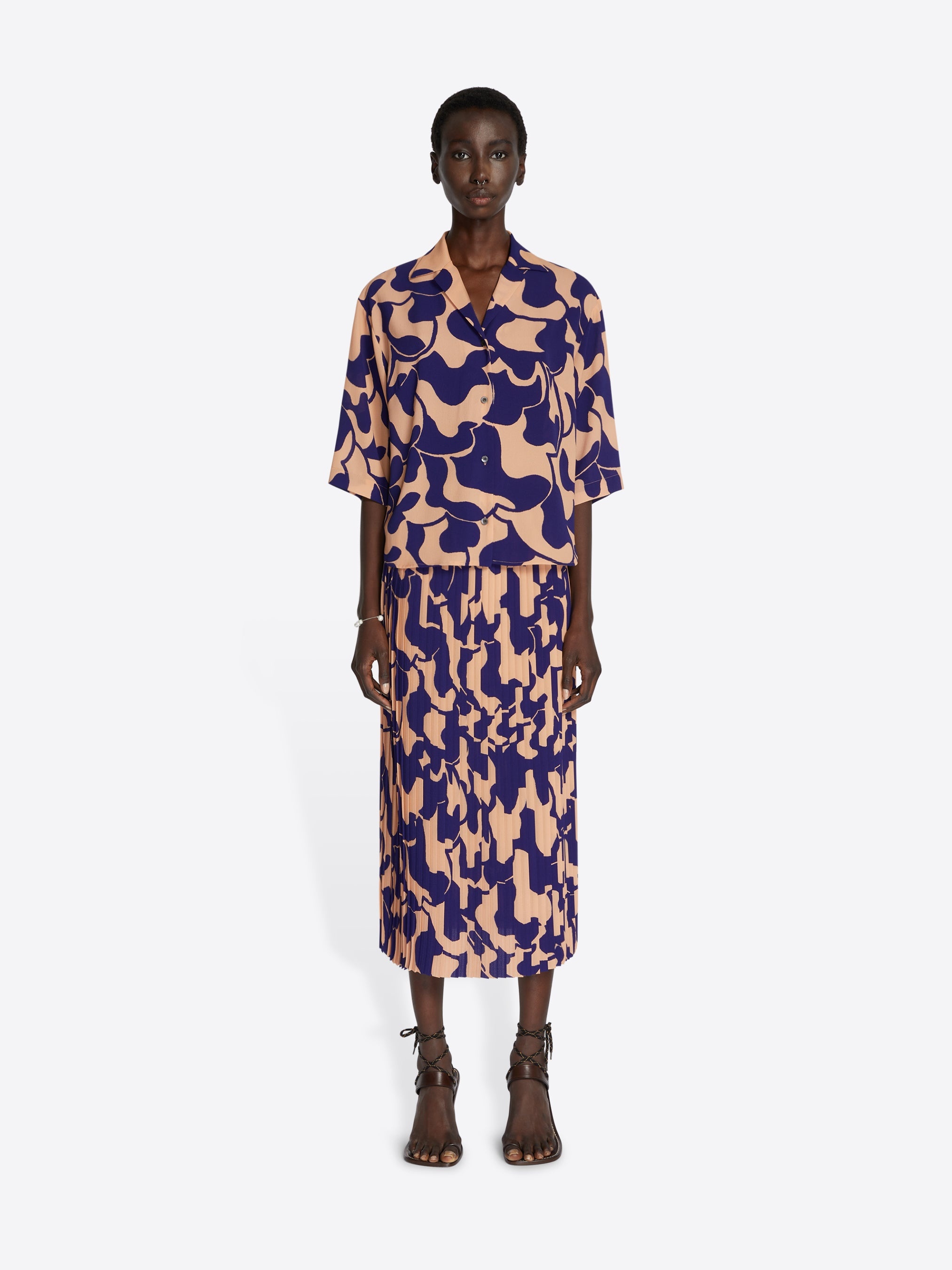 PRINTED PLISSE SKIRT - 2