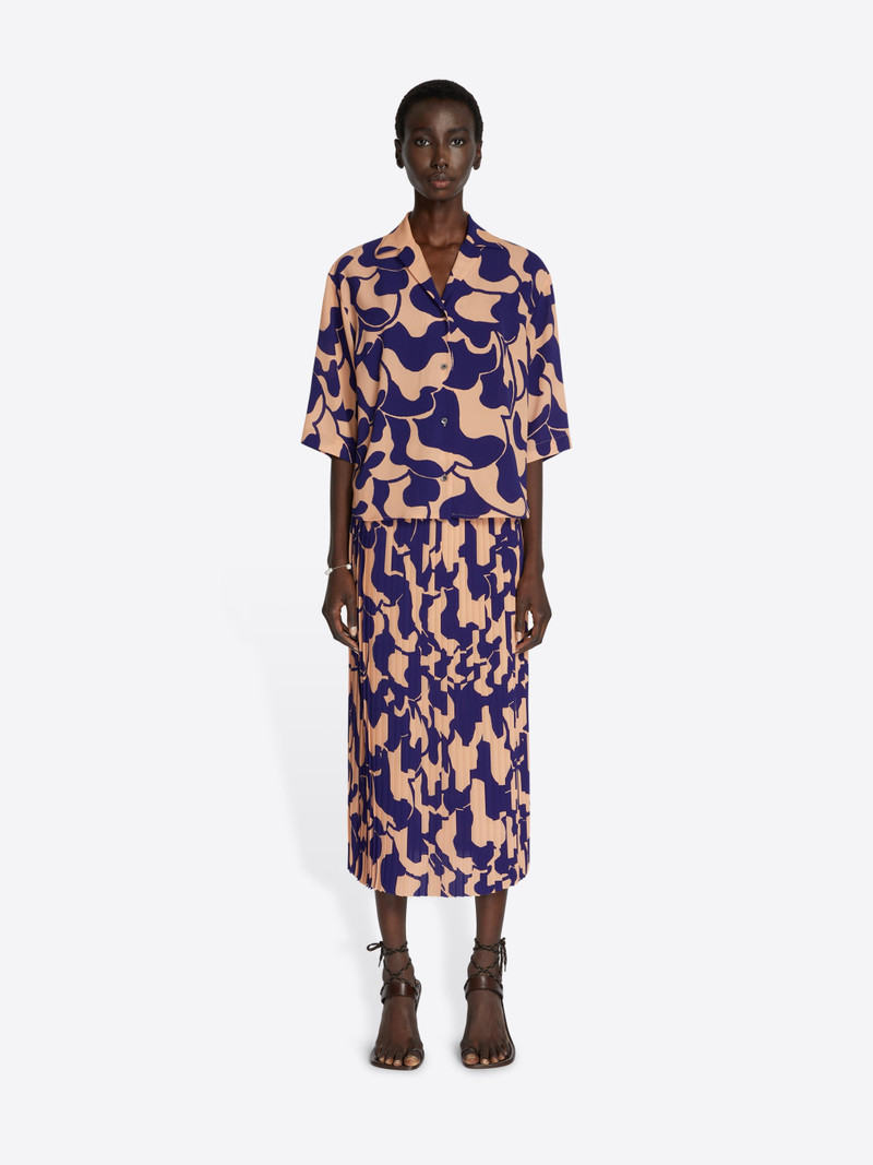 Dries Van Noten PRINTED PLISSE SKIRT outlook