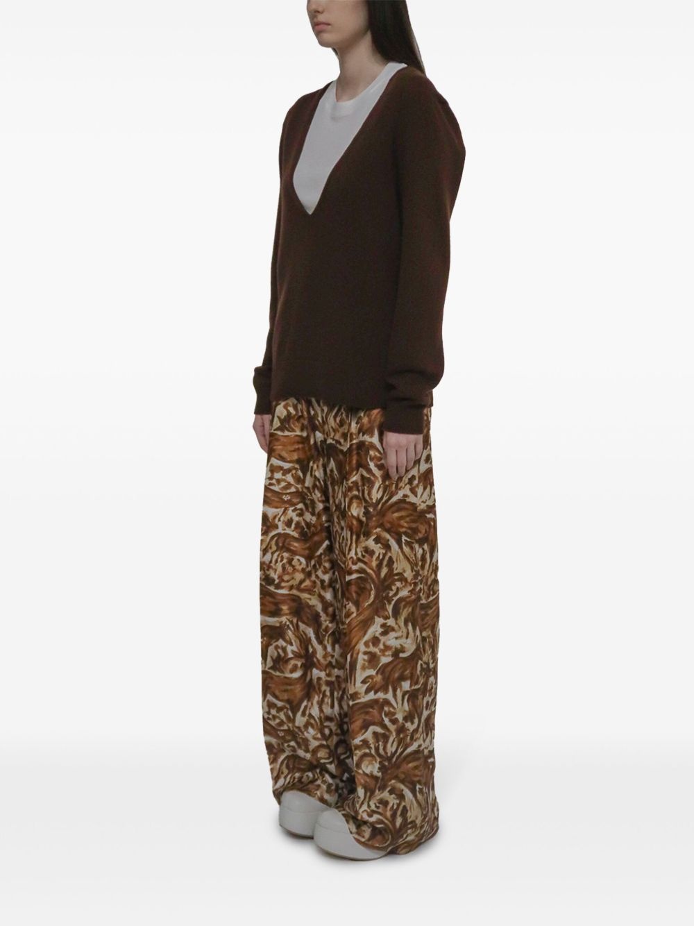 plunging V-neck jumper - 3