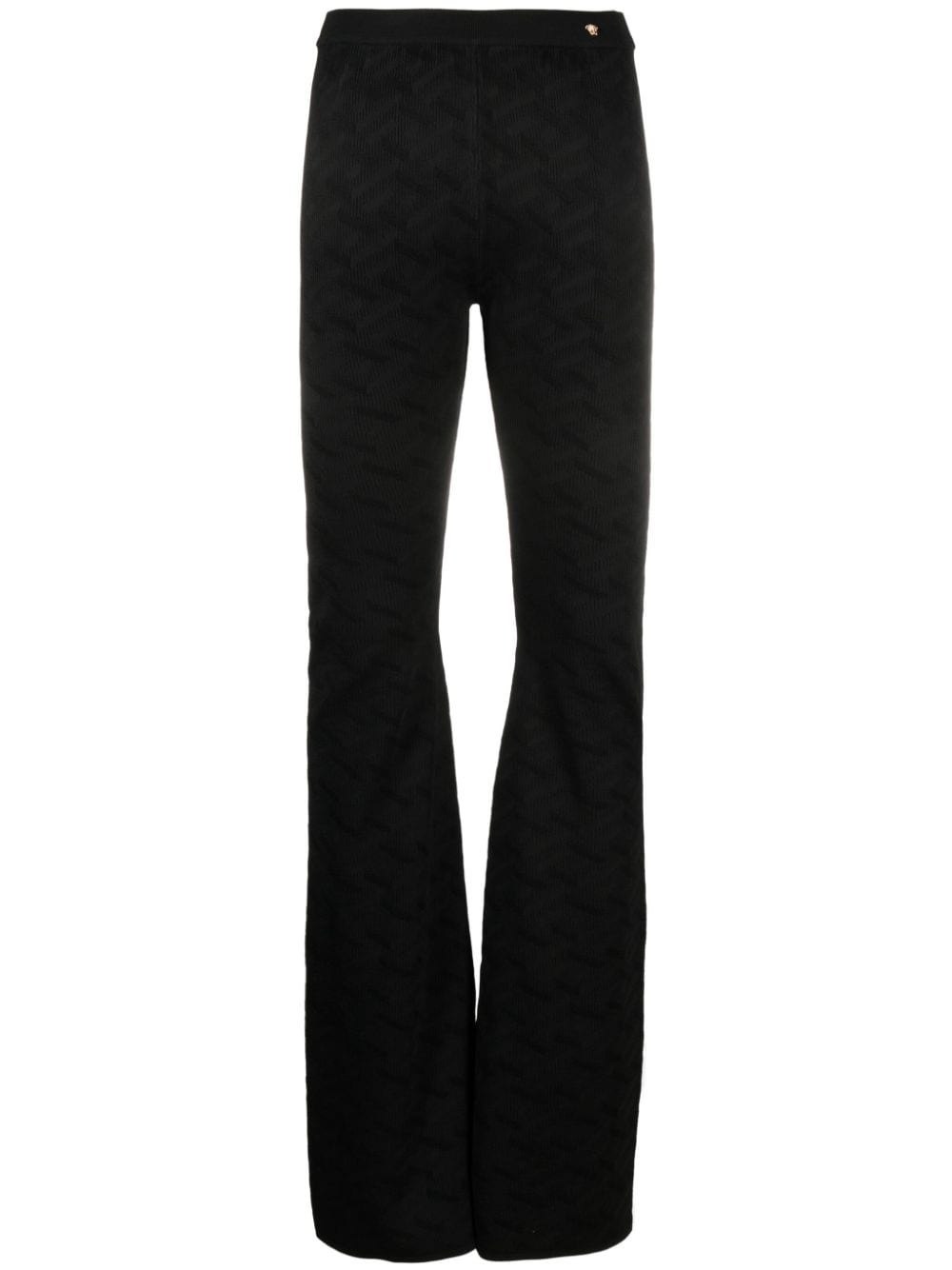 Greca-knit flared trousers - 1