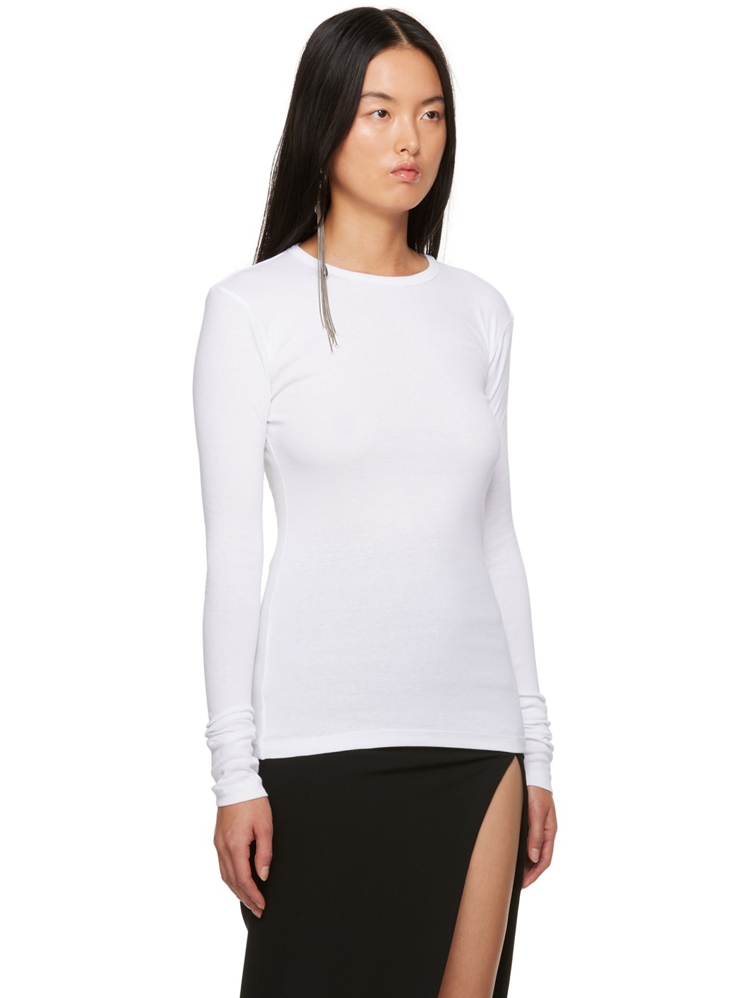 White Fiene Long Sleeve T-Shirt - 2