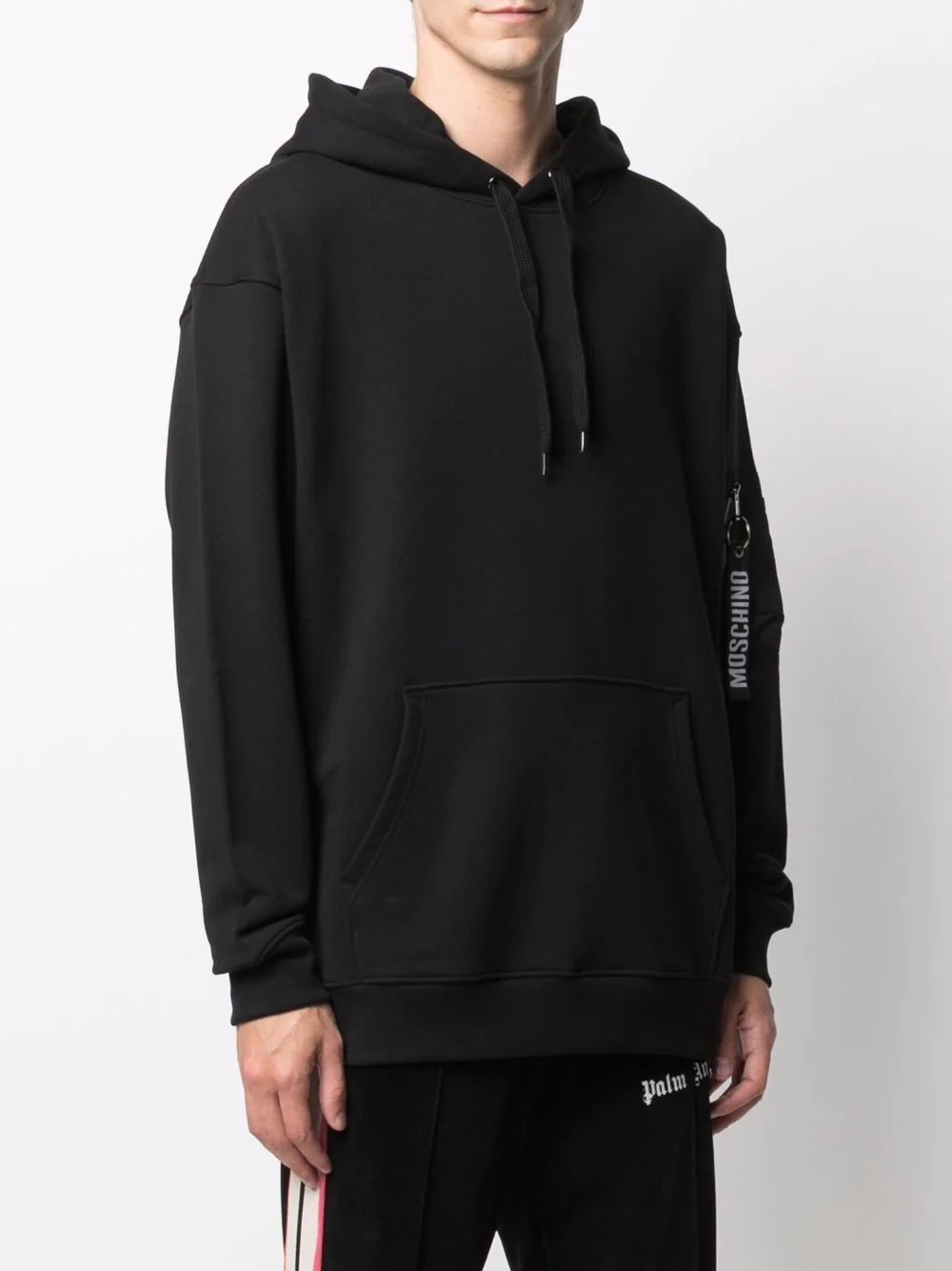 zip pull pocket-detail hoodie - 3