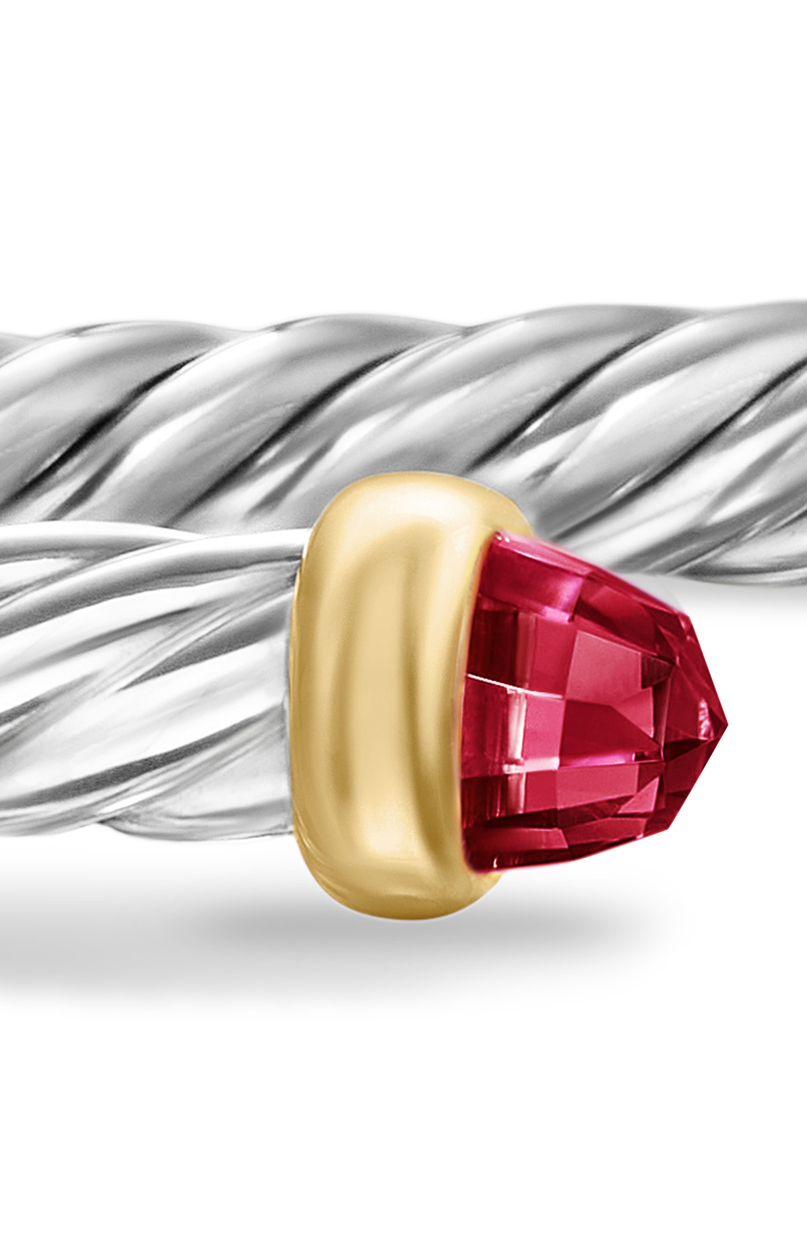 David Yurman Cable Flex Bracelet in Sterling Silver with 14K Yellow Gold, 4mm in Sterling Silver/Gol - 4