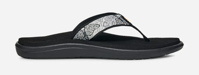 Women's Voya Flip-Flop Sandals in Enchanted Forest Black/White - 1
