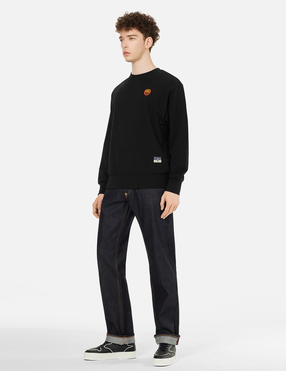 Daruma and Logo Embroidery Relax Fit Sweatshirt - 3