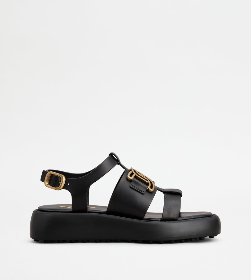 KATE SANDALS IN LEATHER - BLACK 1