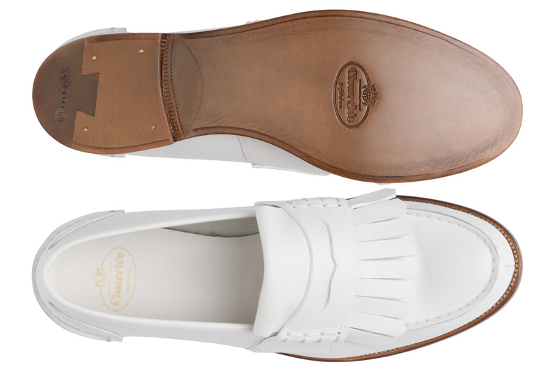 Odessa
Prestige Calf Penny Loafer with Fringe White 3